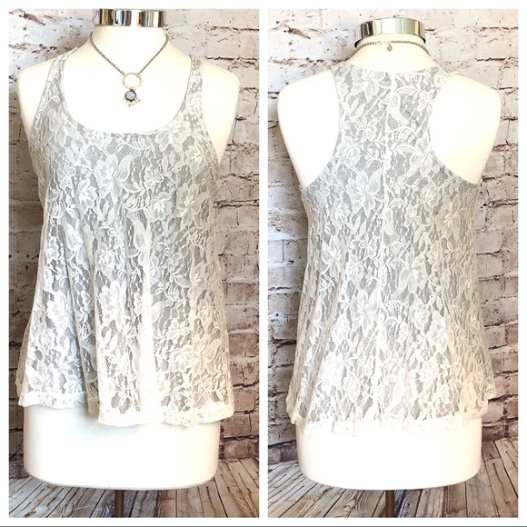 Forever 21 Razor Back Lace Top